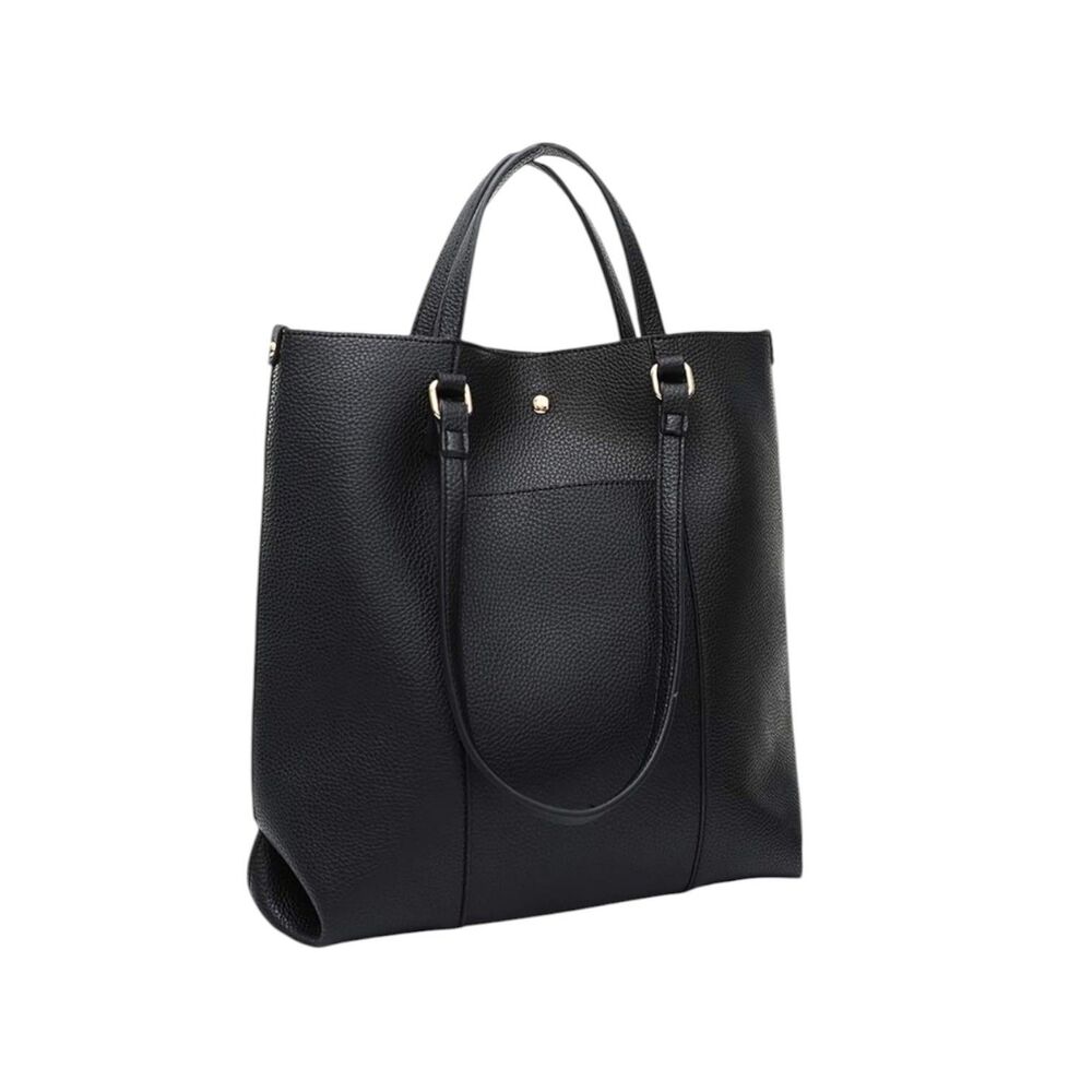 Montana West Shoulder Hand Bag Purse Tote Pebbled Leather Black